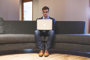 man working on computer 