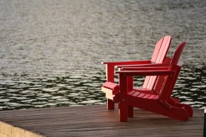 cottage chairs on a deck