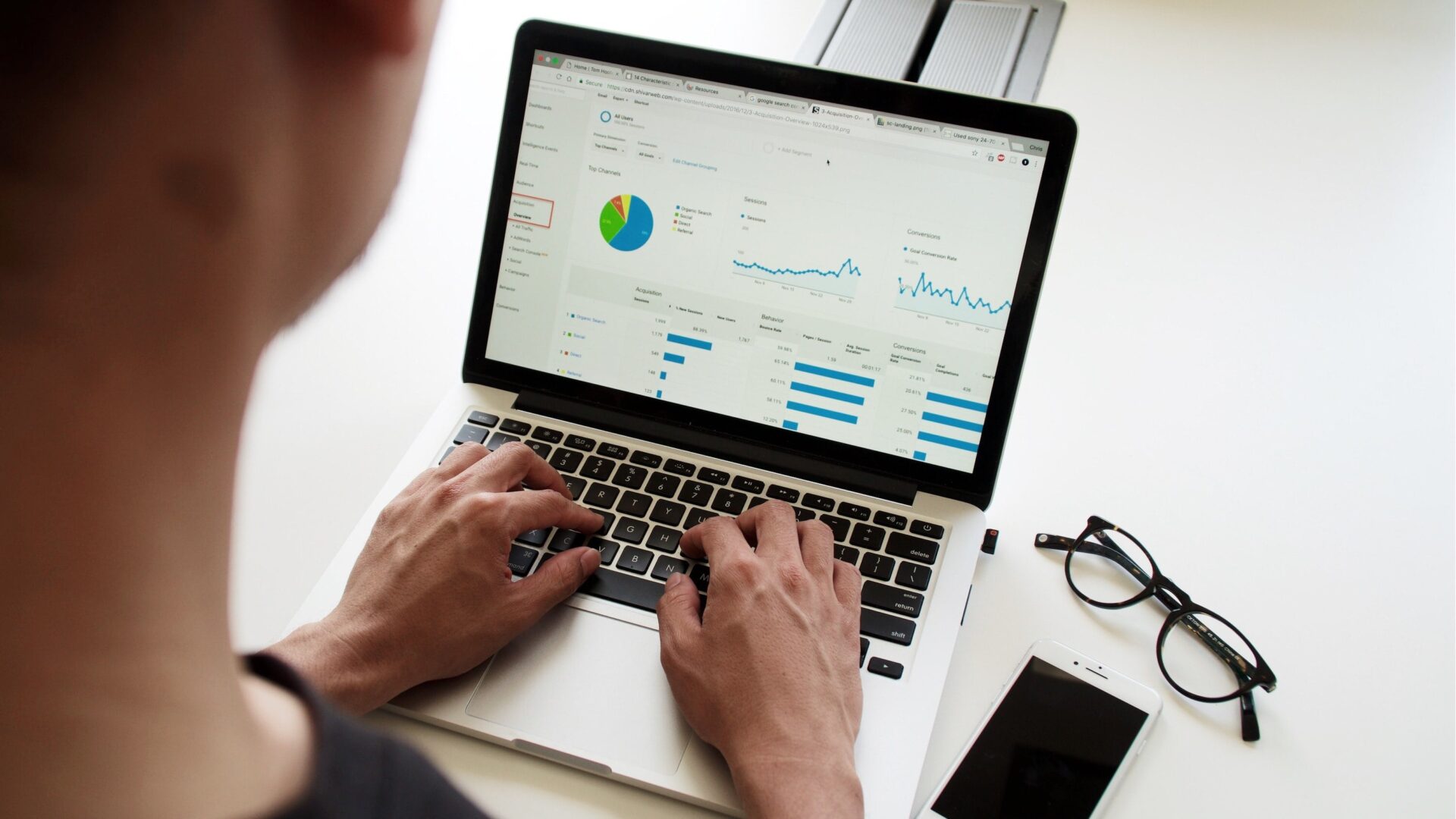 Person viewing dashboard on laptop computer